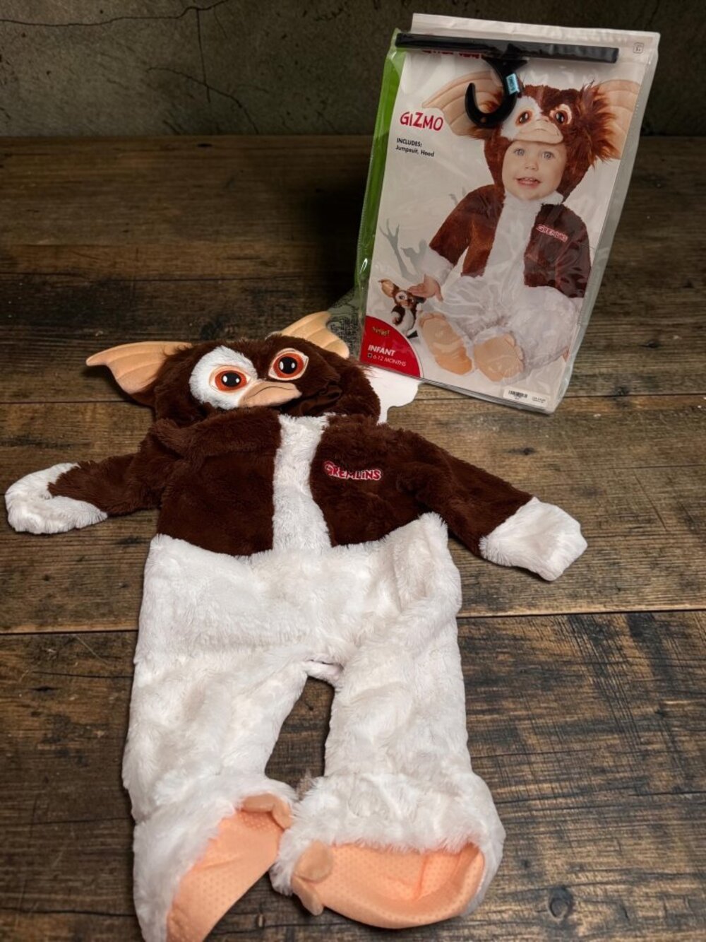 Gremlins Gizmo Infant Costume 6-12 Months Includes Jumpsuit & Hood Plush Brown/W